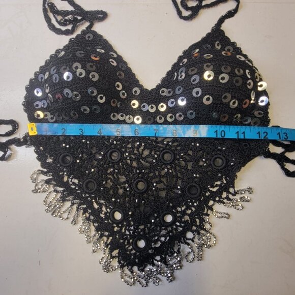 Crop Top Sequin Top, Halter Top Tank Top - NEW - Picture 5 of 12